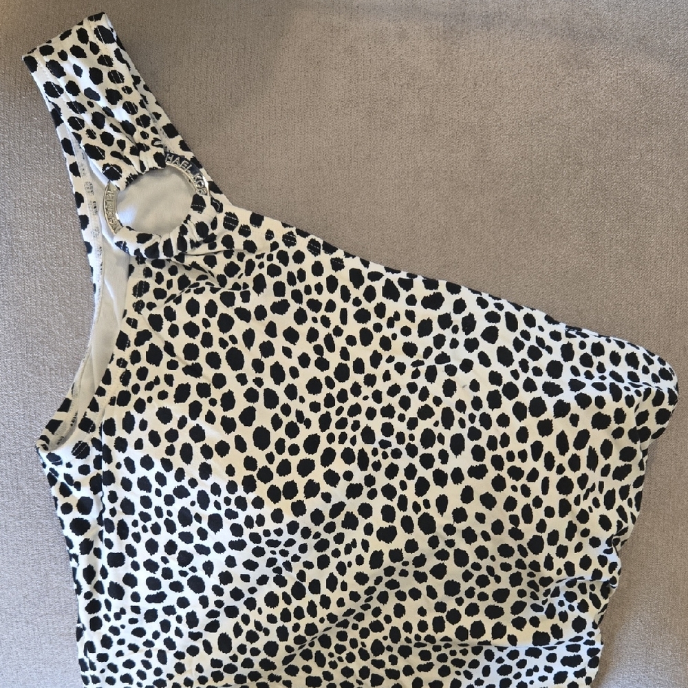 Michael Kors Black and White Patterned Top